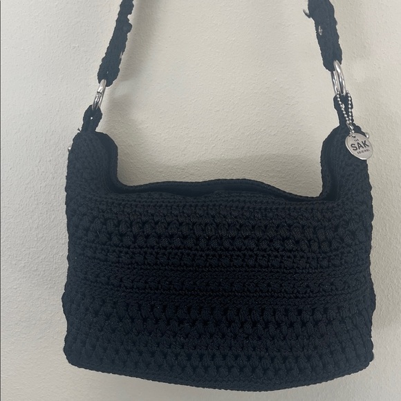 The Sak Handbags - The Sak Black Knit Shoulder Bag Purse NWOT